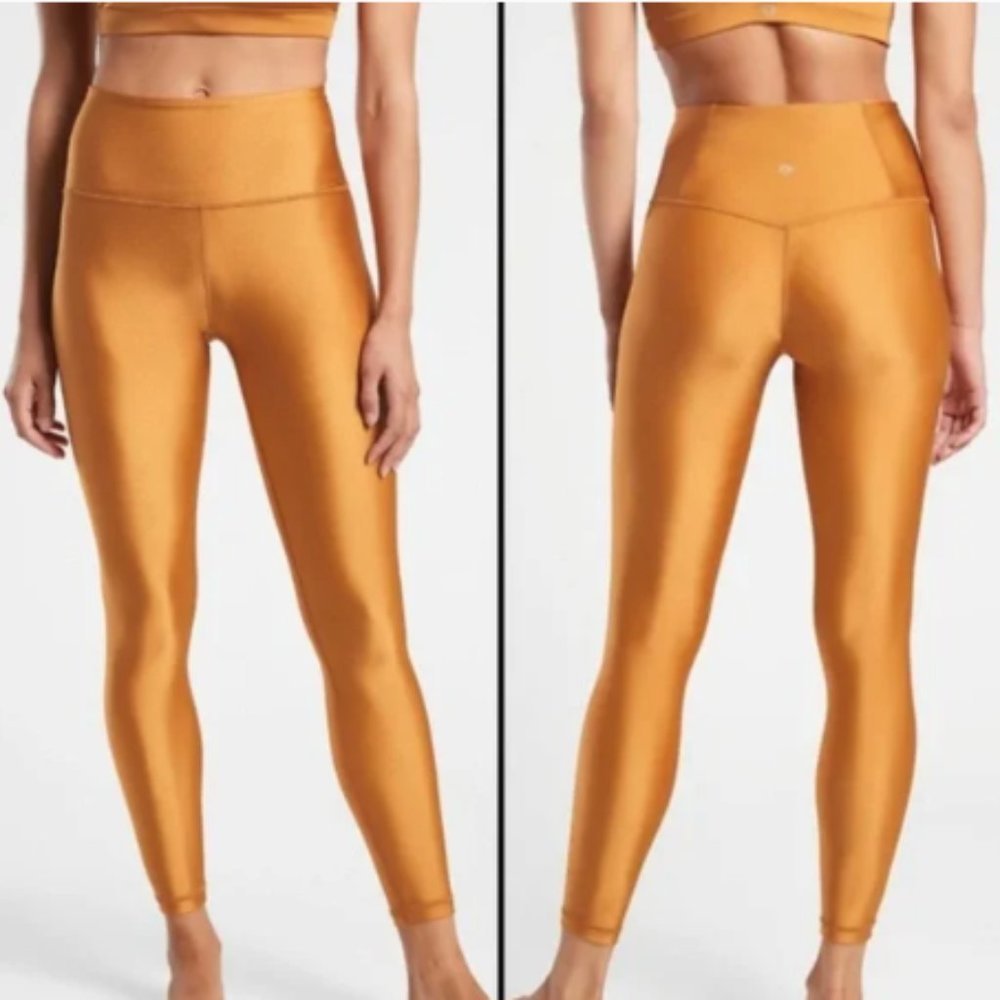 Athleta Gold High-Waisted Leggings